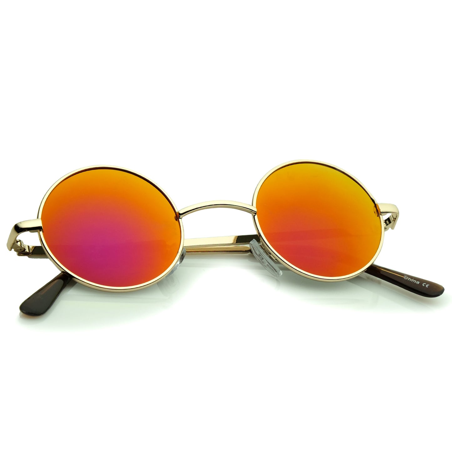 zeroUV Retro Lennon Style Round Circle Metal Mirror Lens Sunglasses 1408