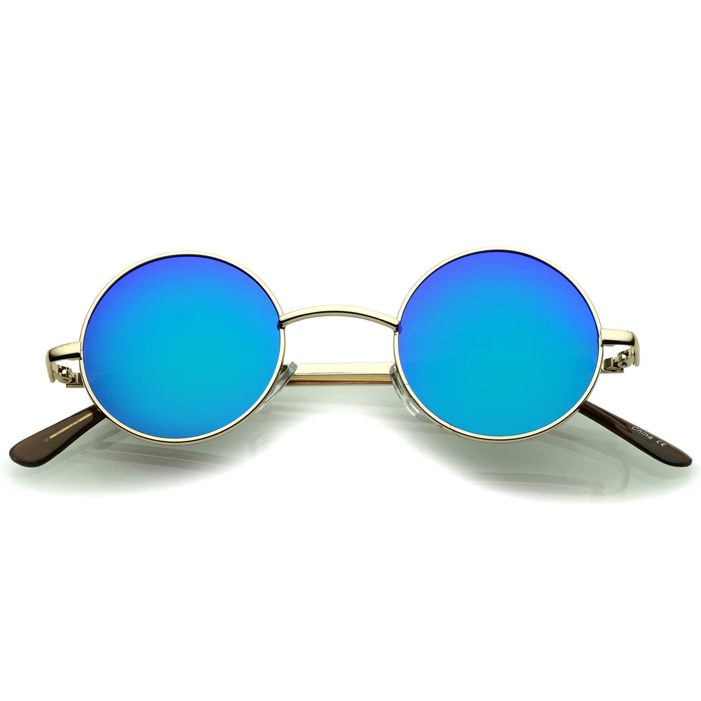 zeroUV Retro Lennon Style Round Circle Metal Mirror Lens Sunglasses 1408