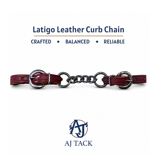 AJ Tack Latigo Leather Curb Chain