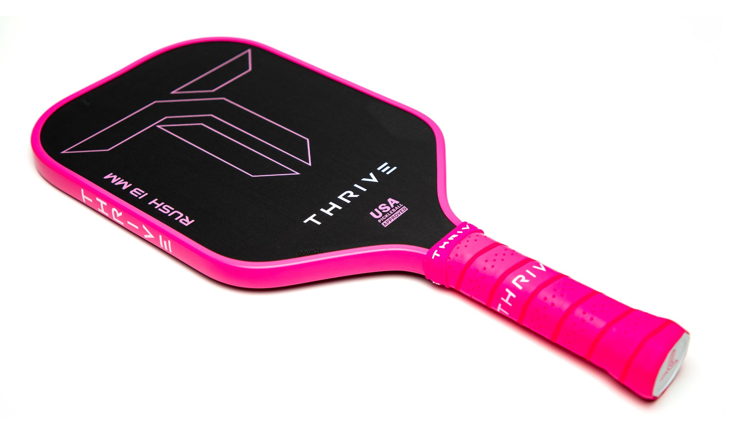 Thrive RUSH 13 (PINK)  Includes custom weight card, paddle cover, paddle eraser, and lead weights.