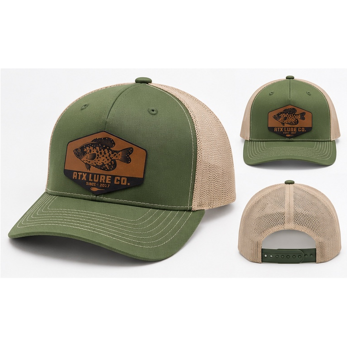 ATX Leather Crappie Patch Hat