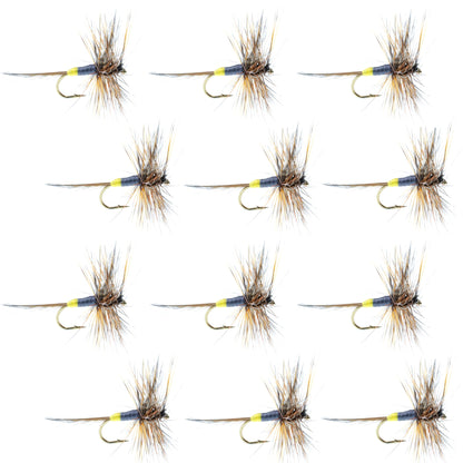 The Fly Fishing Place Adams Female Classic Dry Fly - 1 Dozen Flies - Hook Size 14