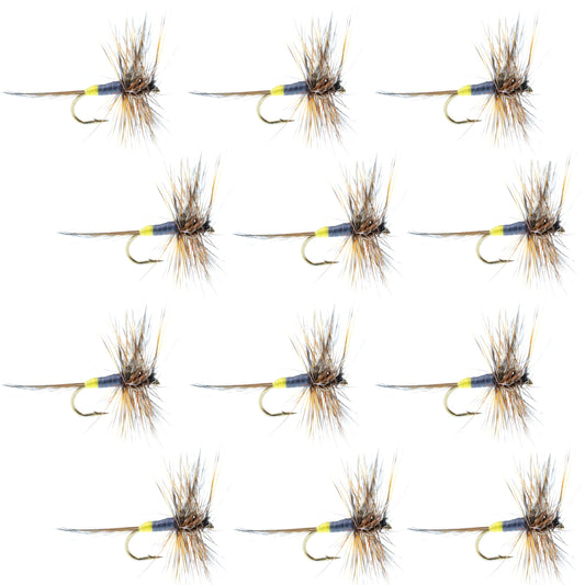 The Fly Fishing Place Adams Female Classic Dry Fly - 1 Dozen Flies - Hook Size 14