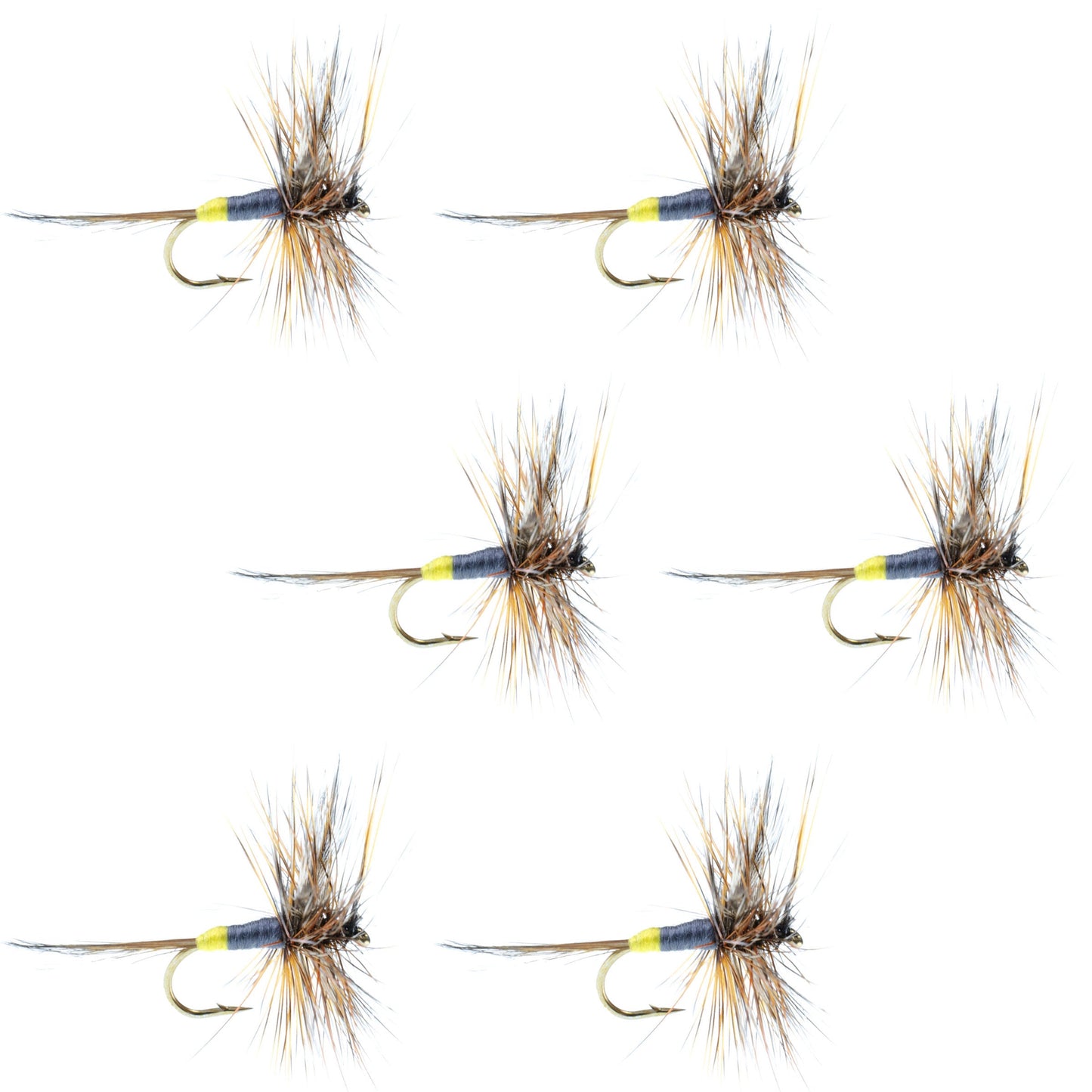 The Fly Fishing Place Adams Female Classic Dry Fly - 6 Flies - Hook Size 12