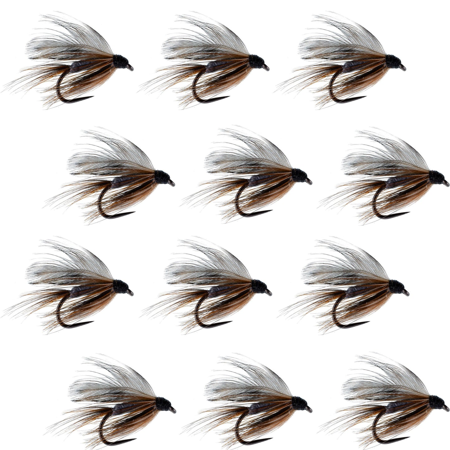 The Fly Fishing Place Barbless Adams Classic Wet Fly Fly Fishing Flies - 1 Dozen Flies Hook Size 14