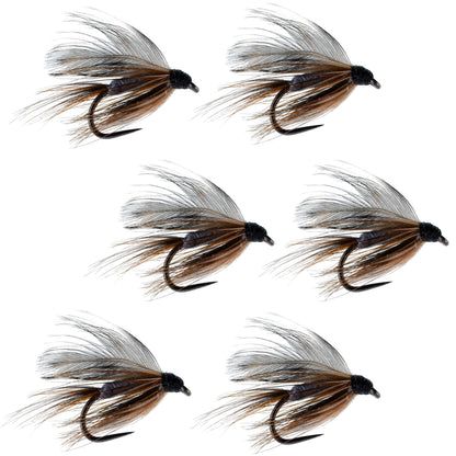 The Fly Fishing Place Barbless Adams Classic Wet Fly Fly Fishing Flies - 6 Flies Hook Size 14