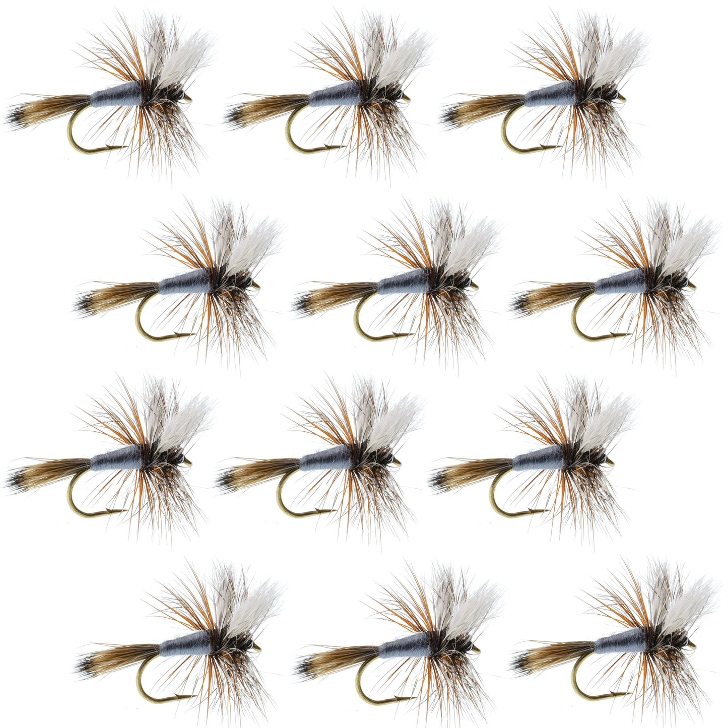 The Fly Fishing Place Adams Wulff Classic Dry Fly 1 Dozen Flies  Hook Size 12