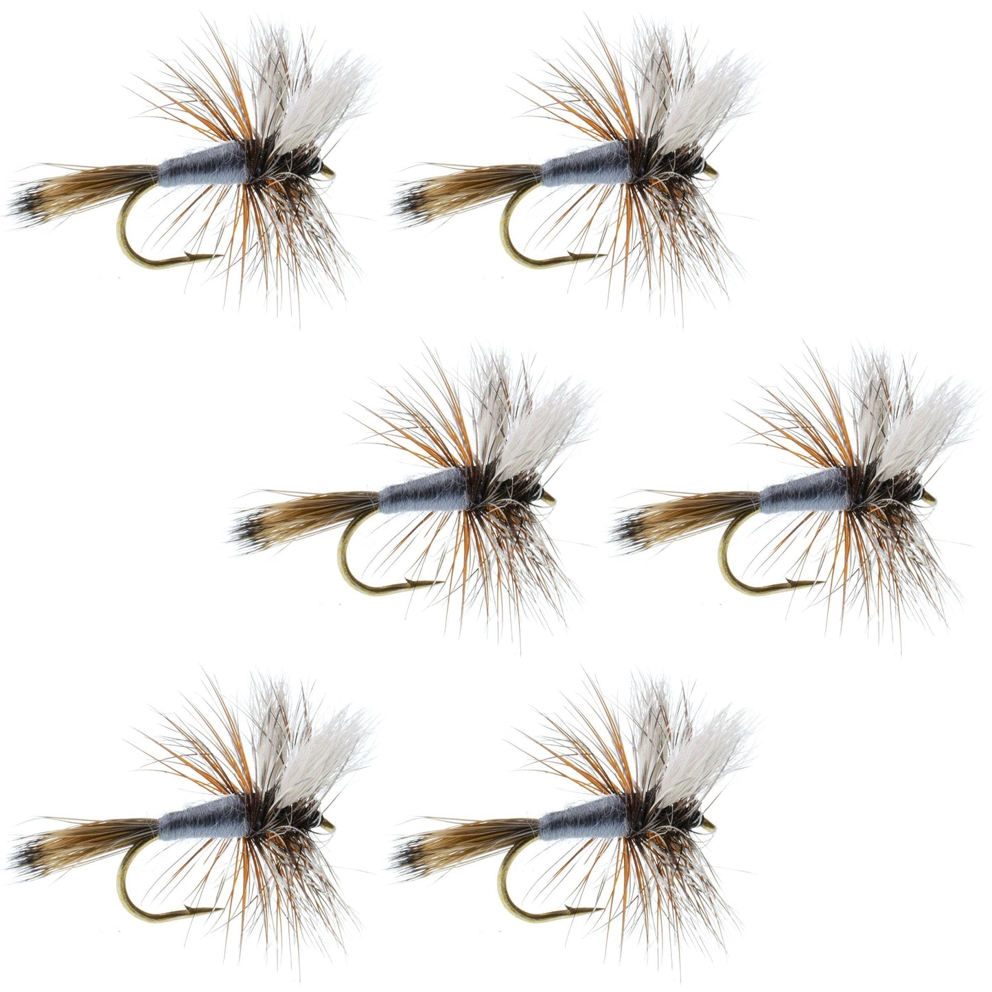 The Fly Fishing Place Adams Wulff Classic Dry Fly - 6 Flies - Hook Size 8