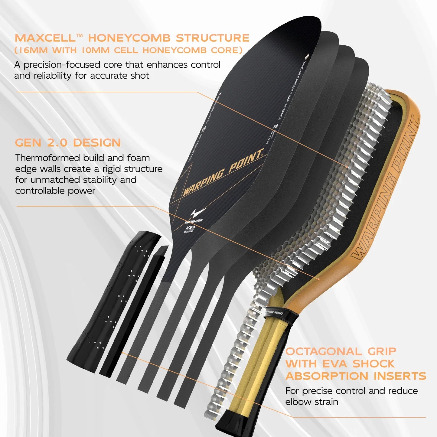 Warping Point Aether Pickleball Paddle - Hybrid