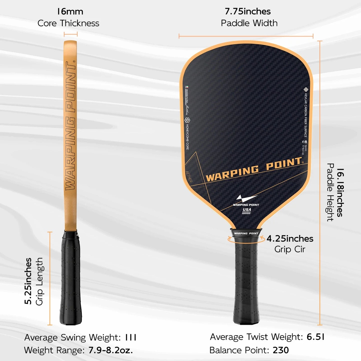 Warping Point Aether Pickleball Paddle - Hybrid