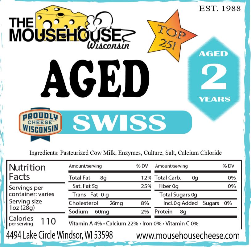 Mousehouse Cheesehaus Aged Swiss (Aged over 2 years)