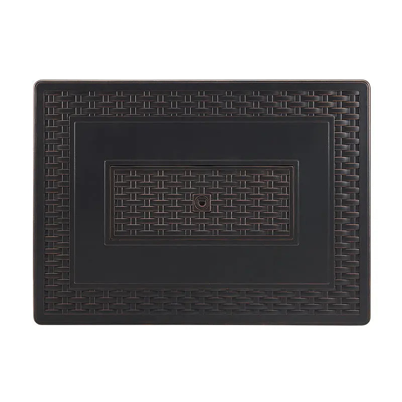 Balkene Home Albany 44" Rectangular Woven Aluminum Convertible Gas Fire Pit Table