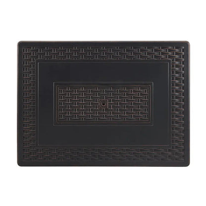 Balkene Home Albany 44" Rectangular Woven Aluminum Convertible Gas Fire Pit Table