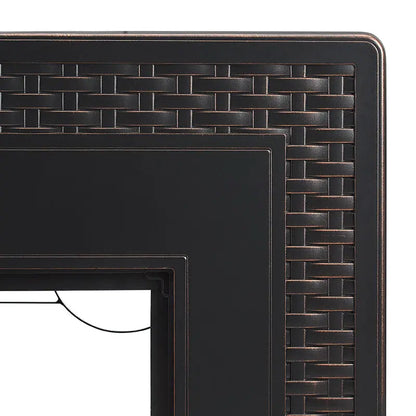 Balkene Home Albany 44" Rectangular Woven Aluminum Convertible Gas Fire Pit Table