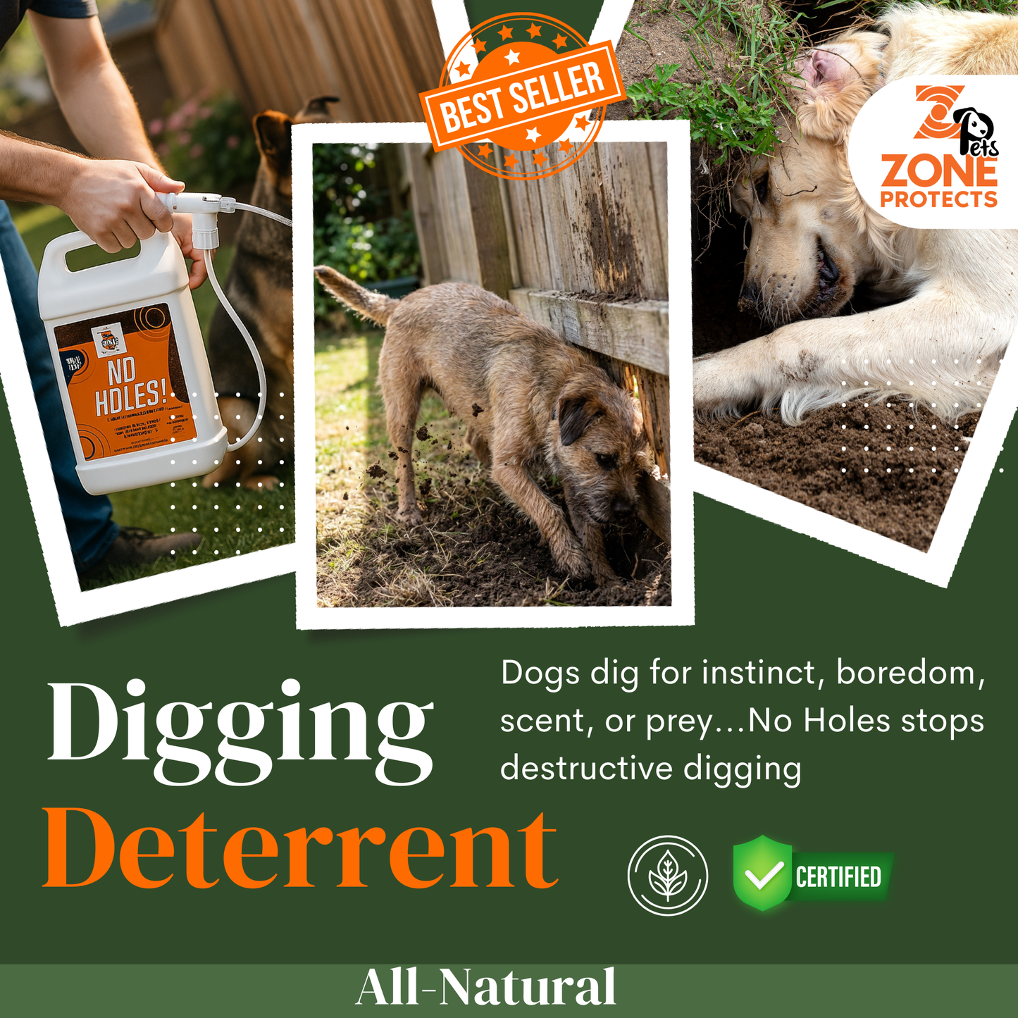 Zone Protects No Holes! Digging Prevention Concentrate/Gallon Trigger Sprayer