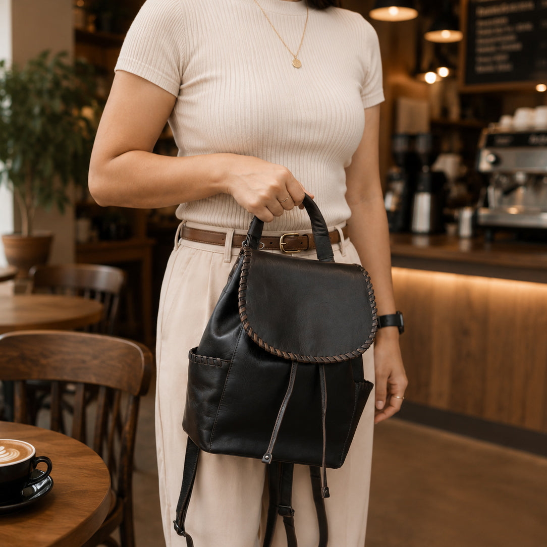 Concealed Carry Allie Leather Backpack by Lady Conceal