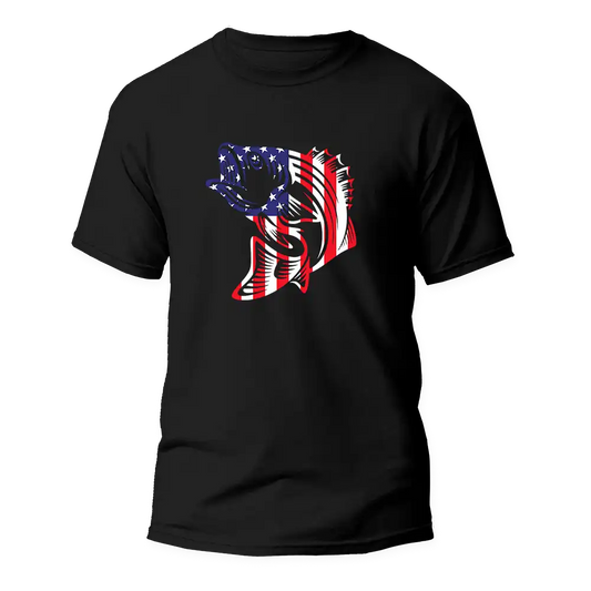 Outdoorzees American Flag Fish Come Man T-Shirt