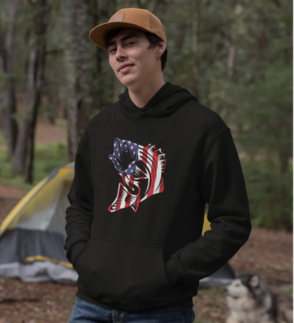 Outdoorzees American Flag Fish Unisex Hoodie