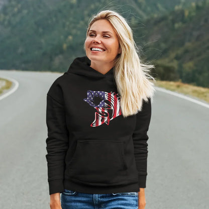 Outdoorzees American Flag Fish Unisex Hoodie