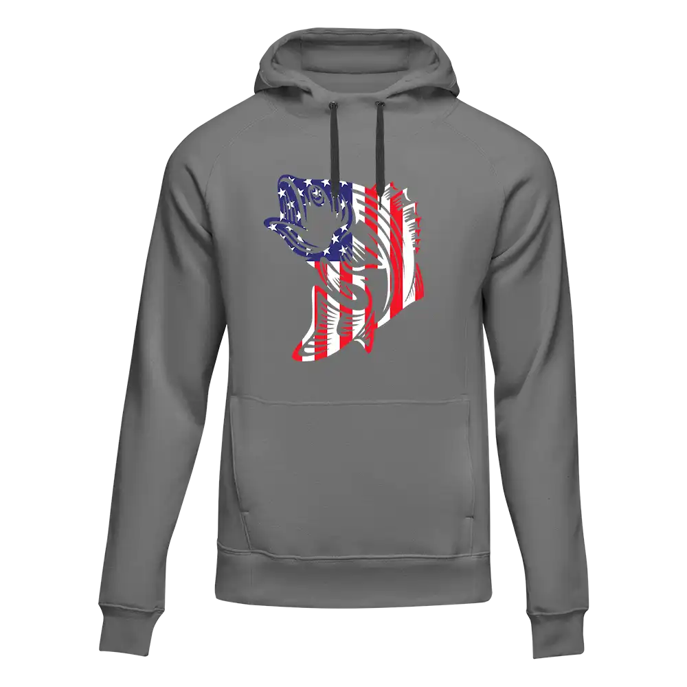 Outdoorzees American Flag Fish Unisex Hoodie