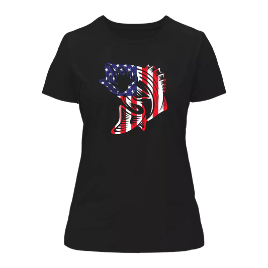 Outdoorzees American Flag Fish T-Shirt for Women