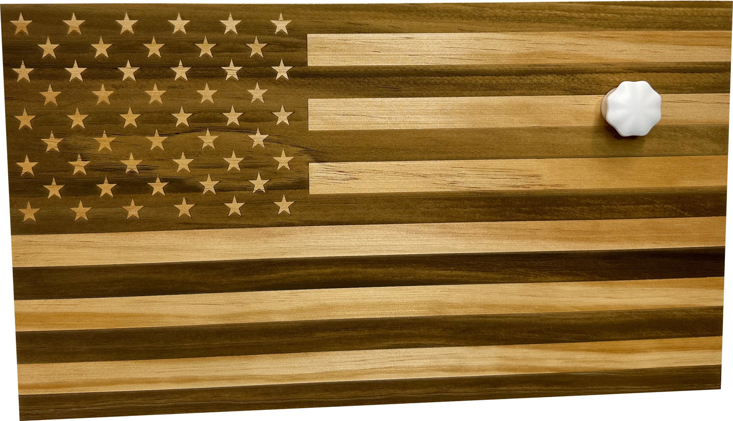 Bellewood Designs - American Flag Hidden Gun Storage (Natural)