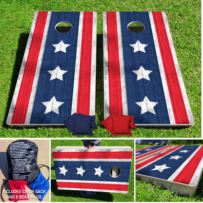 Americana Distressed Baggo Pro Style Regulation Cornhole Game