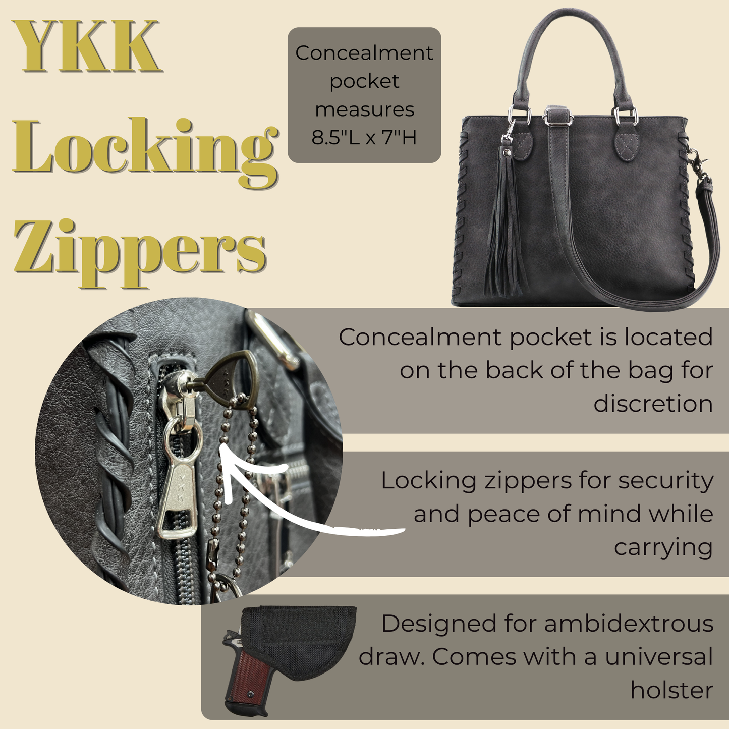 Concealed Carry Crossbody Ann Satchel by Lady Conceal