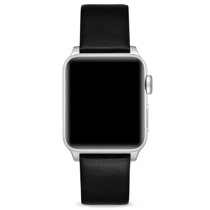 Vincero Apple Watch Leather Band - Silver Hardware 45mm