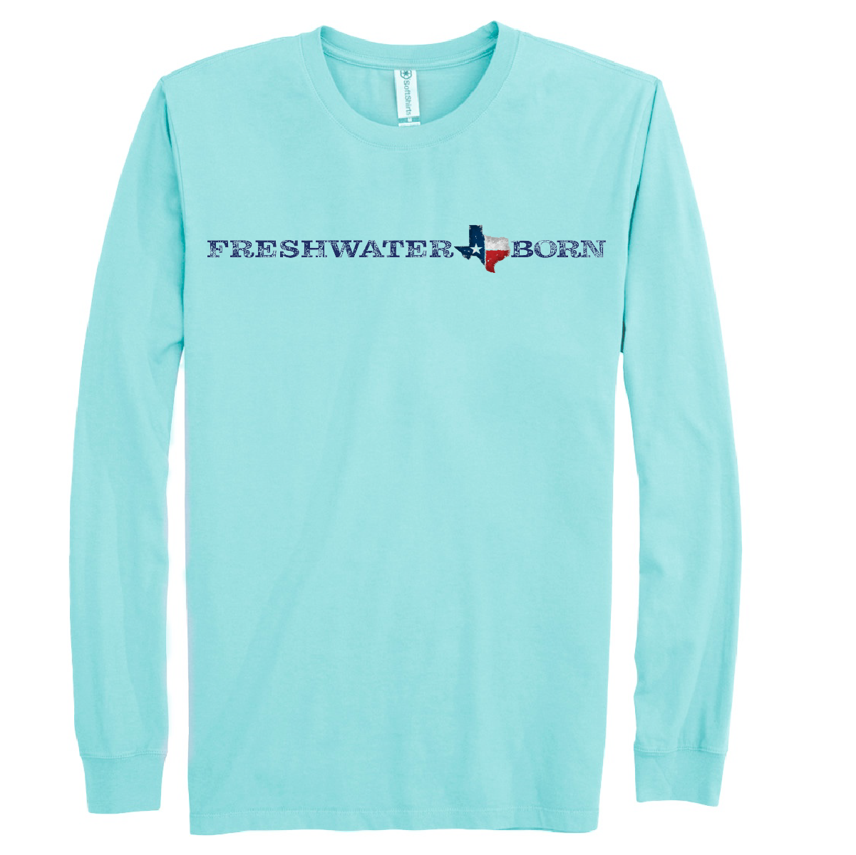 Saltwater Born Texas Freshwater Born Linear Logo Women's Cotton Long Sleeve Shirt