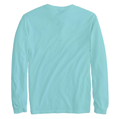 Saltwater Born Men's Linear Logo Cotton Long Sleeve Shirt