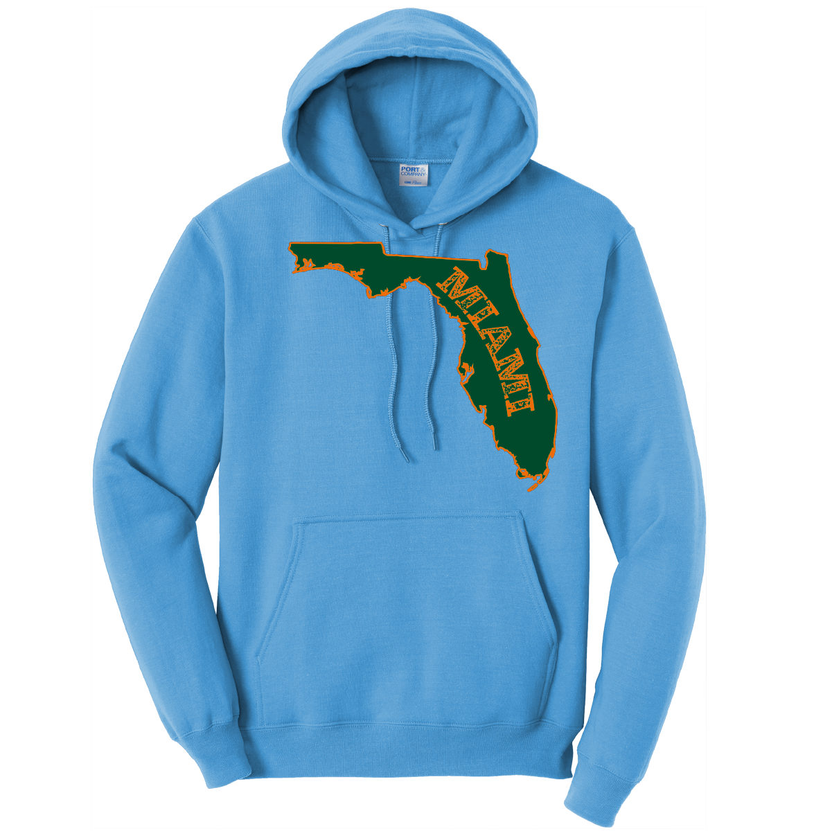Saltwater Born Miami Orange and Green Cotton Hoodie