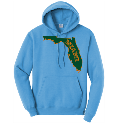 Saltwater Born Miami Orange and Green Cotton Hoodie