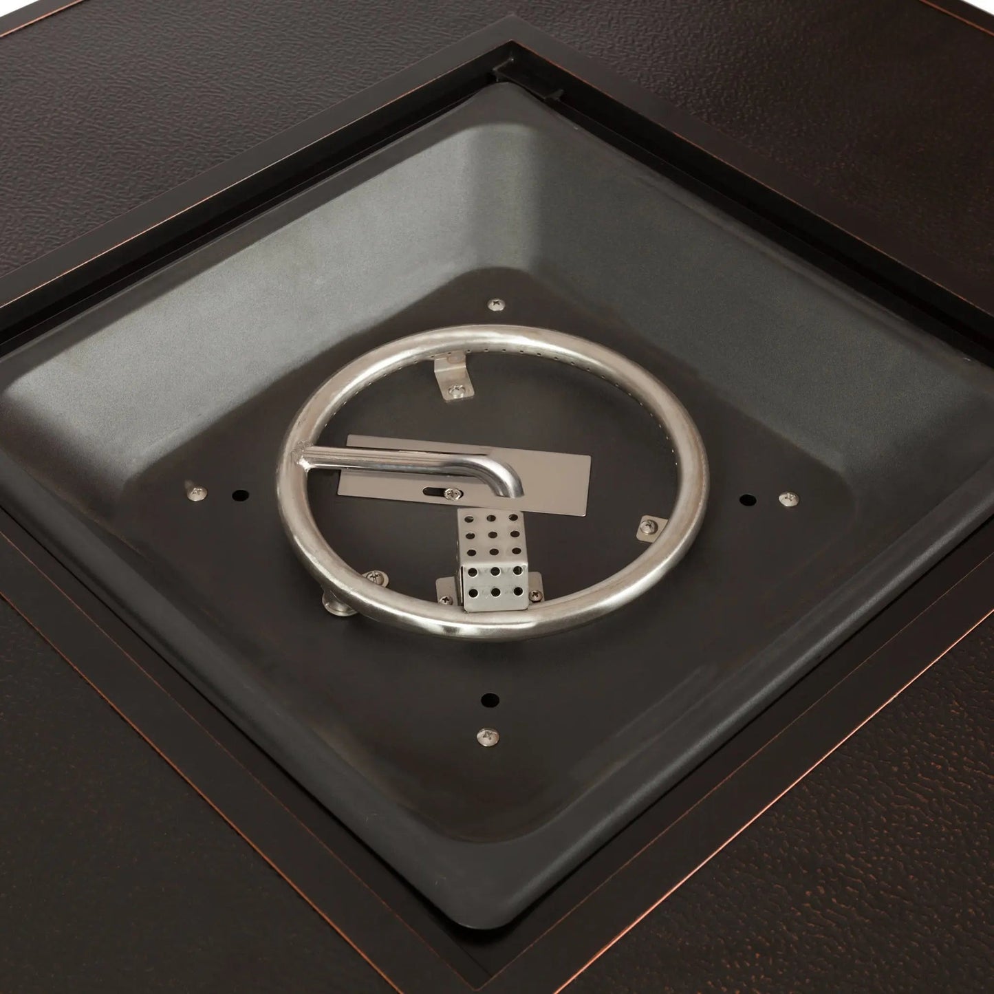 Balkene Home Armstrong 42" Square Basketweave Aluminum Convertible Gas Fire Pit Table