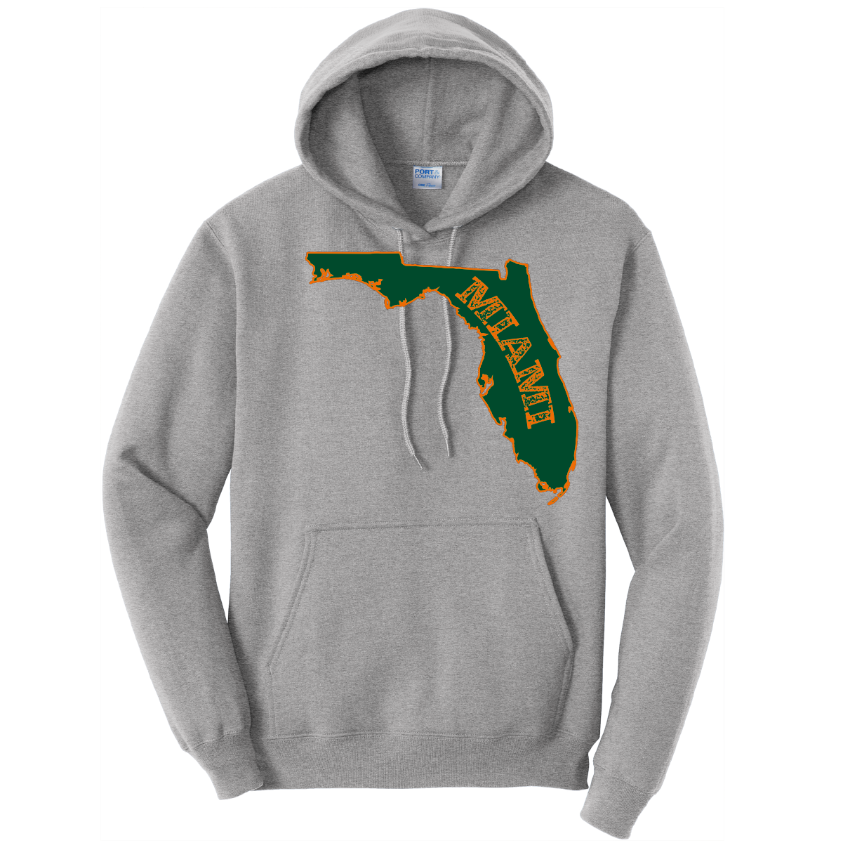 Saltwater Born Miami Orange and Green Cotton Hoodie