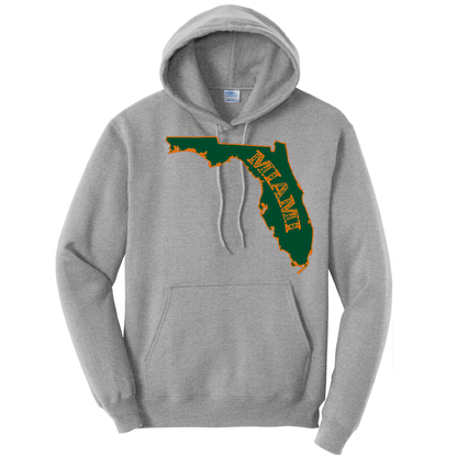 Saltwater Born Miami Orange and Green Cotton Hoodie