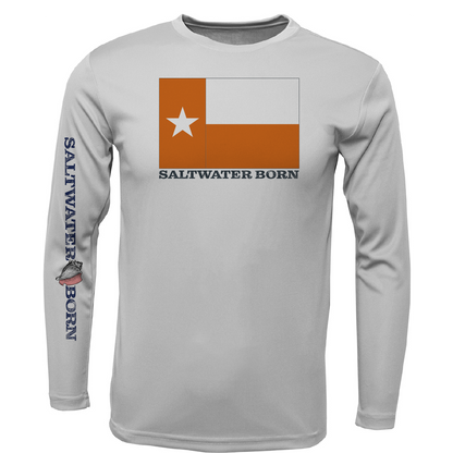 Saltwater Born Burnt Orange Texas Long Sleeve UPF 50+ Dry-Fit Shirt