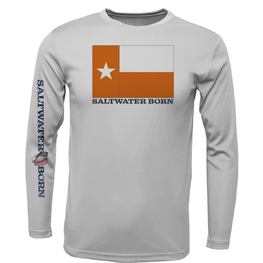 Saltwater Born Burnt Orange Texas Long Sleeve UPF 50+ Dry-Fit Shirt