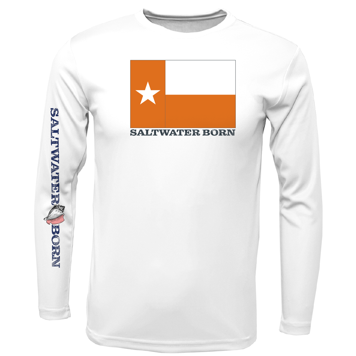 Saltwater Born Burnt Orange Texas Long Sleeve UPF 50+ Dry-Fit Shirt