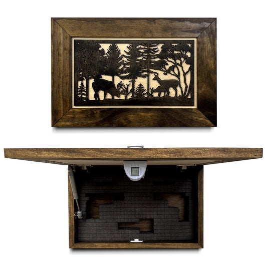 Bellewood Designs - Deer Scene Wall-Mounted Secure Gun Cabinet