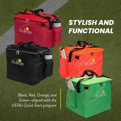 Racket Pets Ball Tote & Cart - Portable Teaching Cart with Black Ball Tote Bag for Tennis and Pickleball Pros