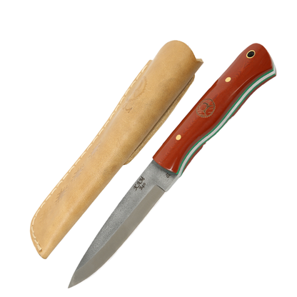Kam Knife - B40 - Red and Brown Handle - Fixed Blade