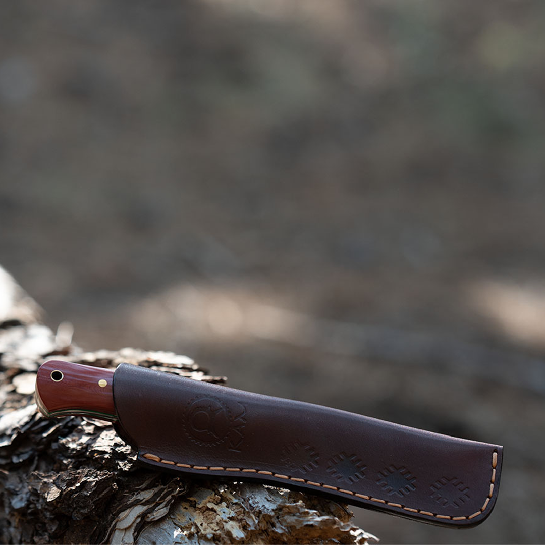 Kam Knife - B40 - Red and Brown Handle - Fixed Blade