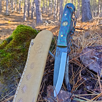 Kam Knife - B40 - Green G Micarta Handle - Fixed Blade