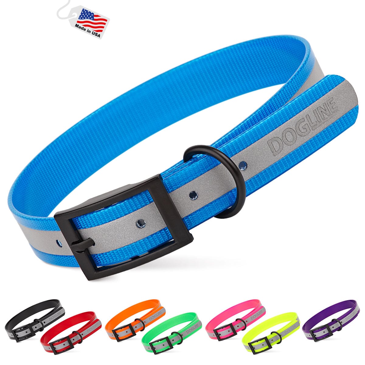 Dogline Biothane Translucent Reflective Collar