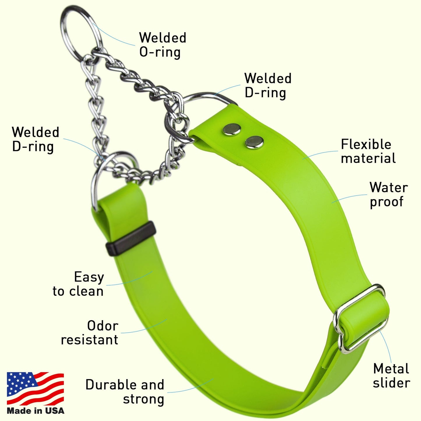 Dogline Biothane Adjustable Martingale Collar