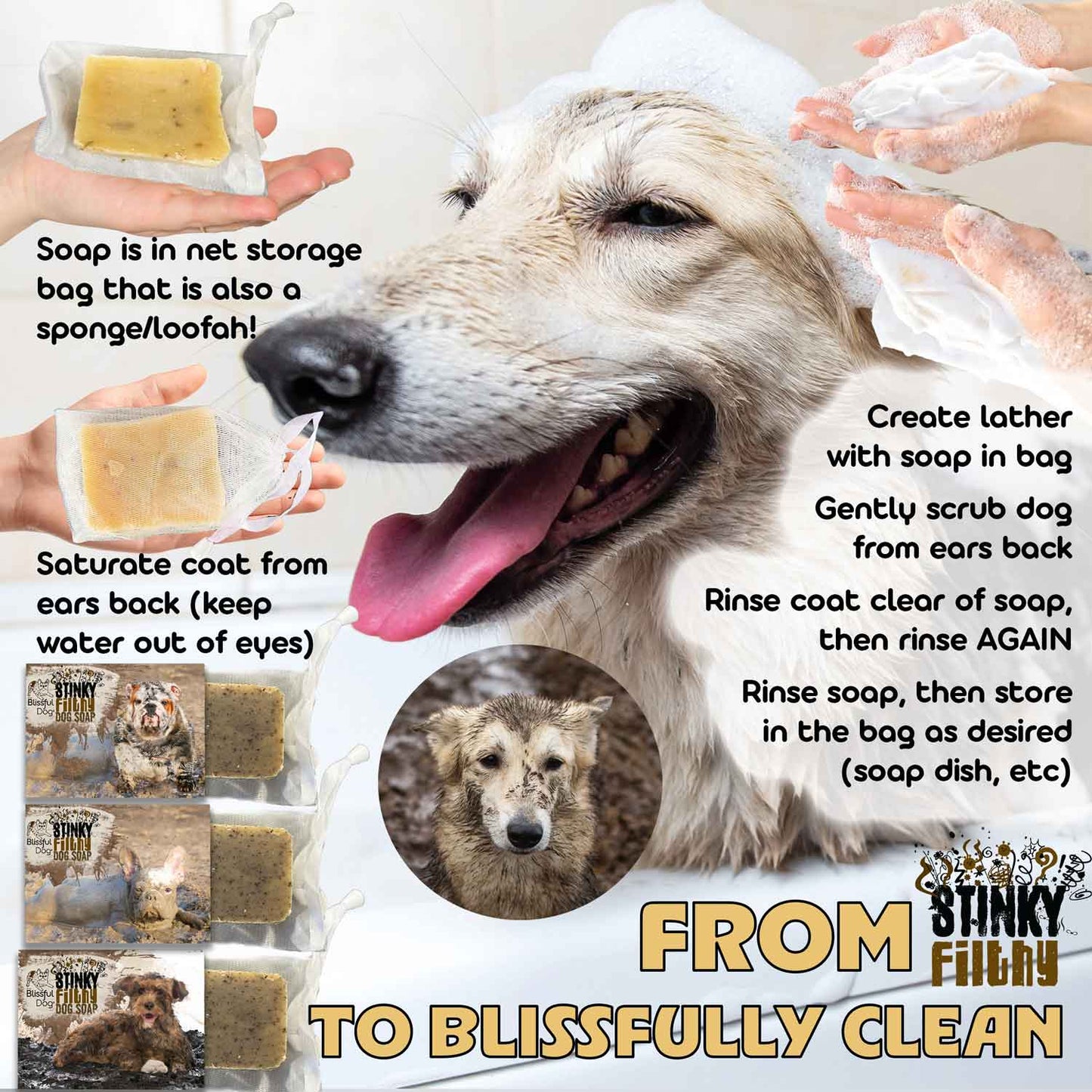 The Blissful Dog Stinky Filthy Dog Shampoo & Soap