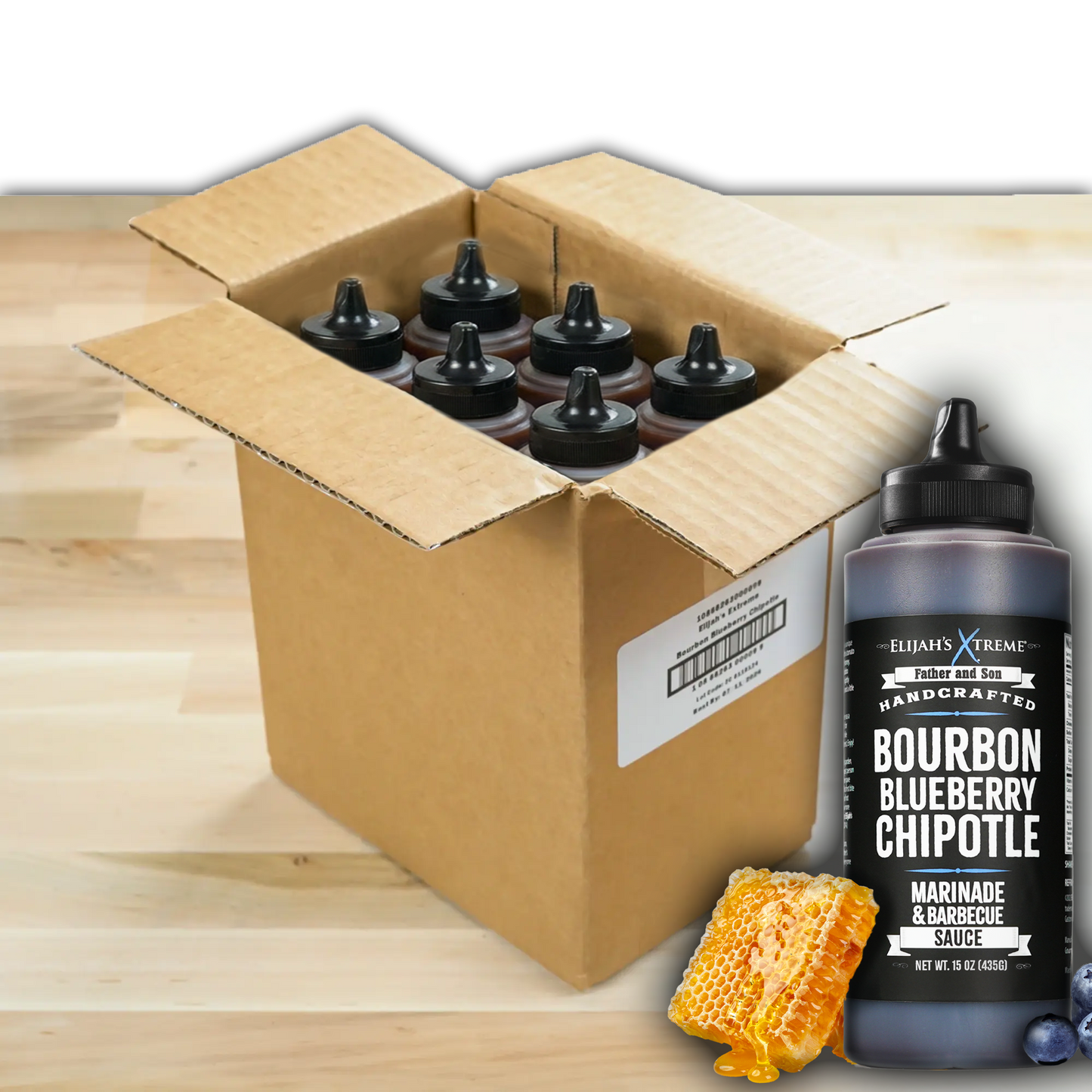 Elijah's Xtreme Bourbon Blueberry Chipotle BBQ Sauce (6 pk Case)