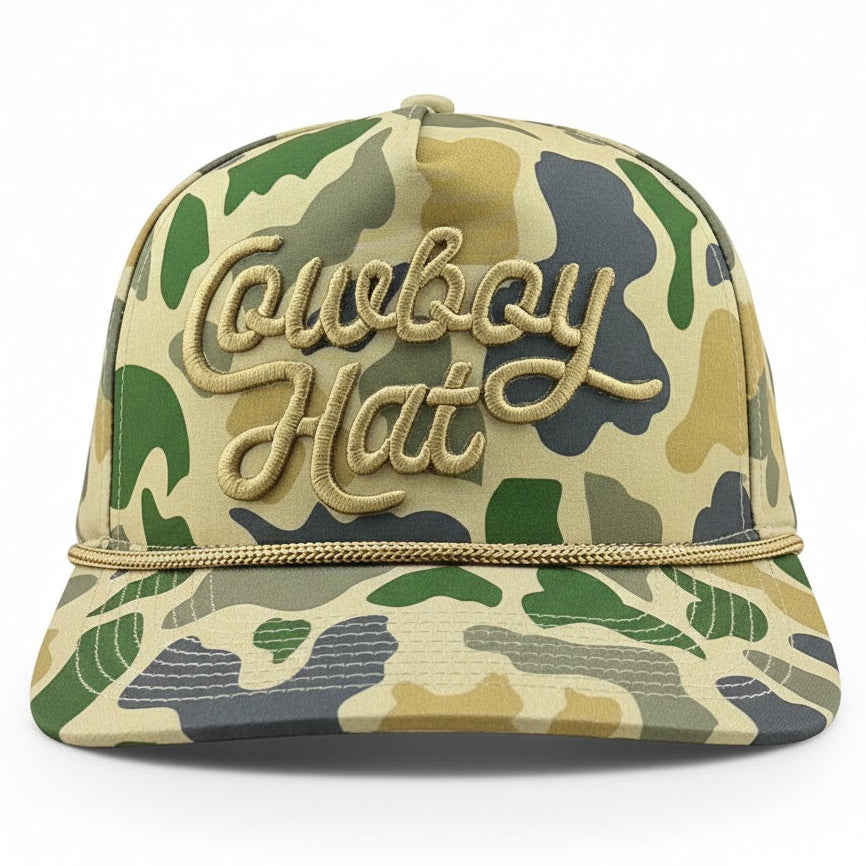Cowboy Revolution Duck Camo Script “Cowboy Hat” - 5-panel Trucker Hat
