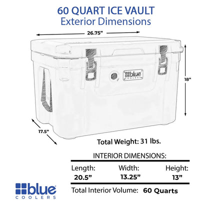 Caddis Sports 60 Quart Ice Vault Roto-Molded Cooler